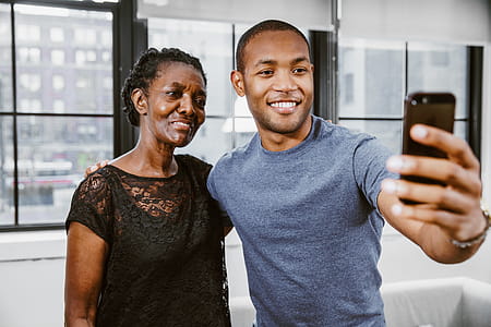 Grandmother & Son Selfie Photo thumbnail