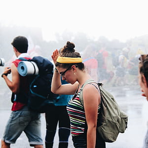 woman in multicolored tank top and yellow hairband thumbnail
