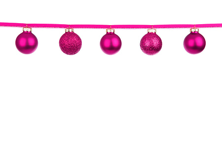 five pink Christmas baubles thumbnail