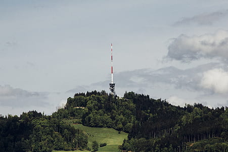 photo of white and red tower thumbnail