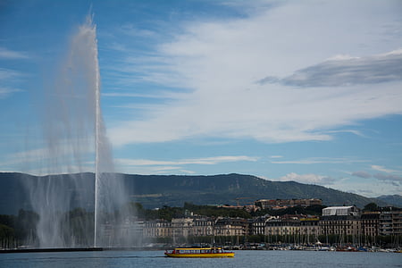 yellow motor boat at water during daytime thumbnail