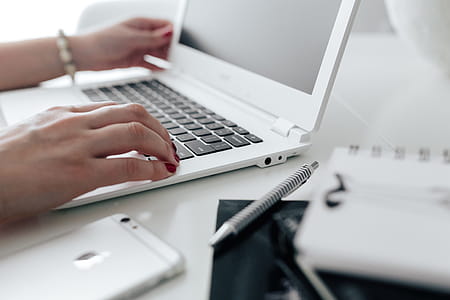 Workplace with laptop on table at home thumbnail
