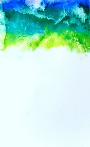 green, blue, and teal abstract painting thumbnail