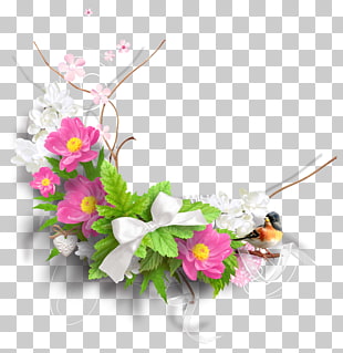 Flower , Spring Decoration , pink and green flowers PNG clipart