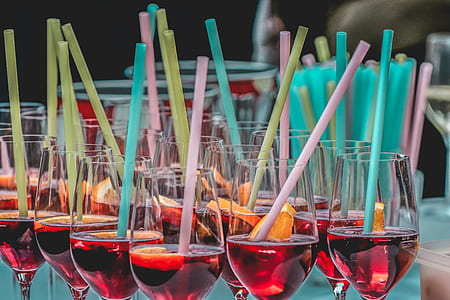 champagne glasses filled with red liquids thumbnail