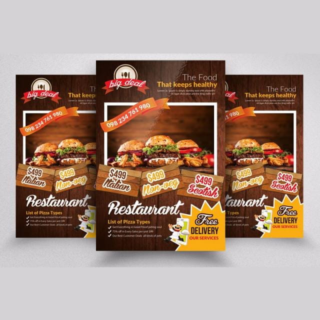 restaurant flyer templates psd file free graphics uihere restaurant flyer templates