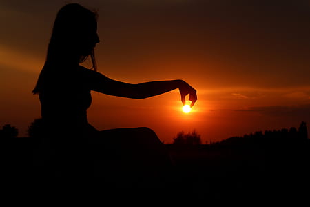 dawn, sunset, person, woman thumbnail