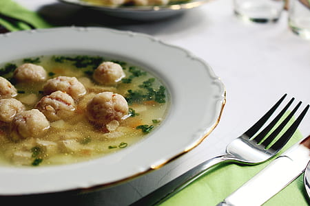 meat ball soup on plate thumbnail