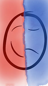 happy and sad face doodle illustration thumbnail