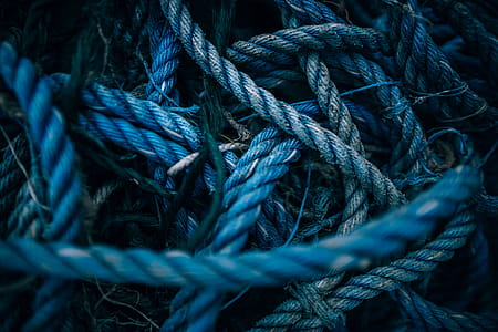 Blue Ropes Close-up Photography thumbnail
