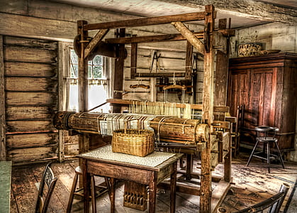brown wooden looming machine wallpaper thumbnail