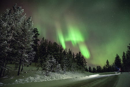 aurora burealis during night time thumbnail