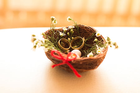 pair of gold-colored wedding ring thumbnail
