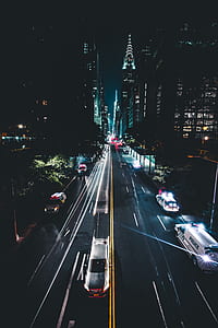 night, long exposure, blur, street thumbnail