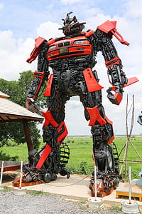 Red and Black Robot Statue thumbnail