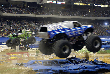 Monster Truck Show at racetrack in Las Vegas, Nevada thumbnail