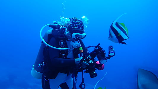 person holding camera in body of water thumbnail