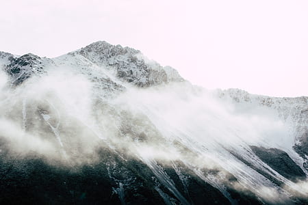 mountain, peak, summit, mist, fog thumbnail
