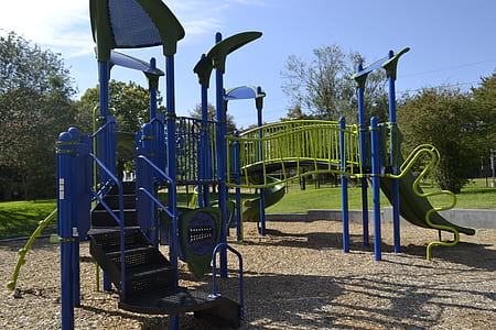 blue and green slide outdoor playset thumbnail