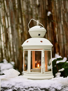 white metal framed candle lantern thumbnail