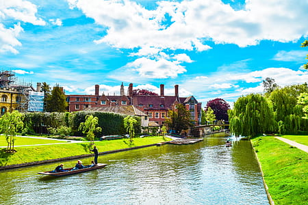 photography of river near houses and trees thumbnail