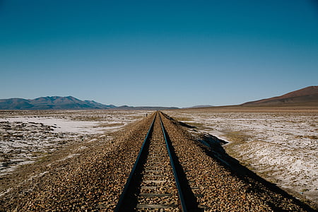 black railroad in landscape photography thumbnail