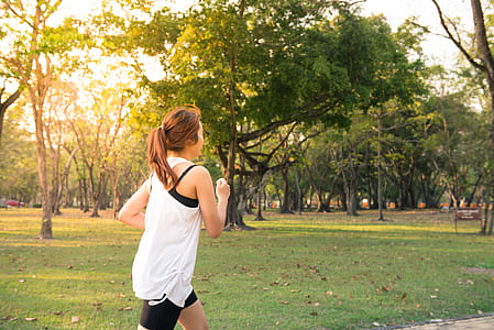 healthy, dawn, woman, forest thumbnail