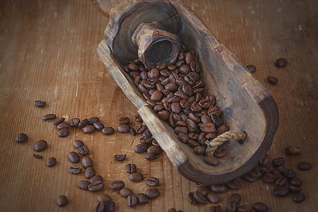 flat lay photography of brown coffee beans on brown table thumbnail
