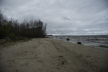 Cloudy Skies and Shoreline of Lake of the Woods, Minnesota thumbnail