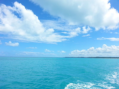 blue sky with white clouds over sea thumbnail