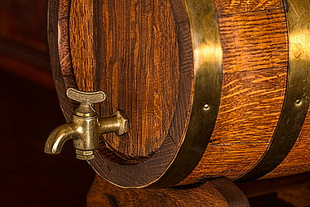 brown wooden beer barrel dispenser thumbnail
