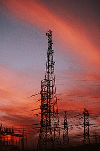 electric tower during sunset thumbnail