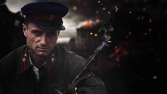 man holding rifle wallpaper thumbnail