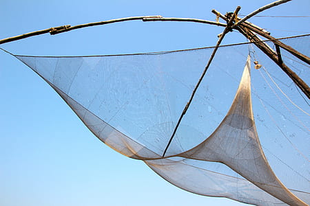brown wooden frame with fishing net thumbnail