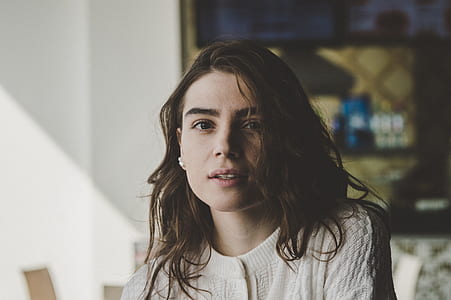 Woman Wearing White Long-sleeve thumbnail