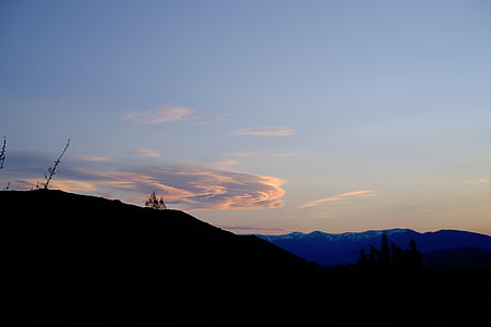 silhoutte of mountain at daytime thumbnail