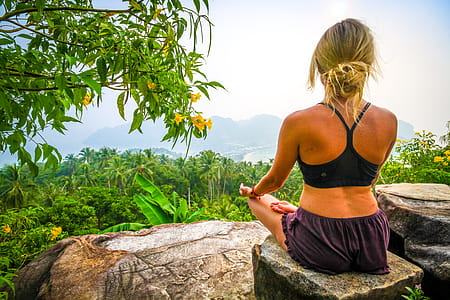 Woman Meditating Thailand Photo thumbnail