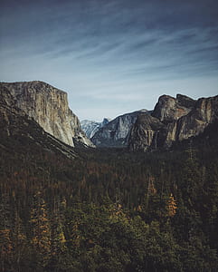 trees between mountain during daytime thumbnail