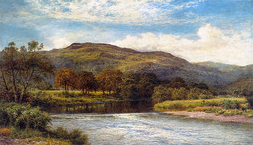 river with trees beside painting thumbnail