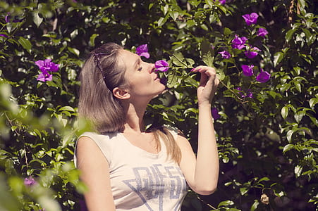 person, woman, flowers, girl thumbnail