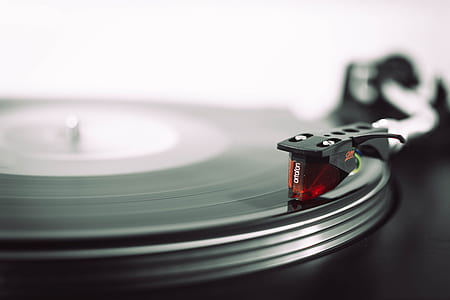 selective focus photography of turntable thumbnail