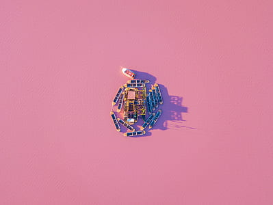 pink, aerial view, from above, drone thumbnail