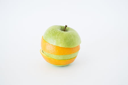 stacked of green apple and orange peel thumbnail