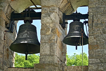 two gray steel bells thumbnail