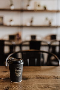 black disposable coffee cup thumbnail