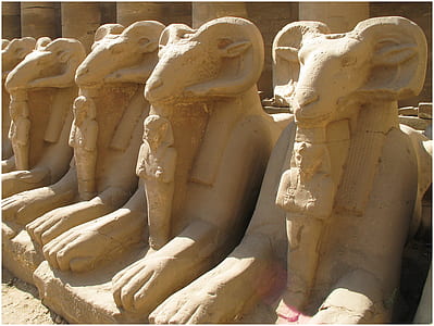 Sphinx statue arranged accordingly on soil thumbnail