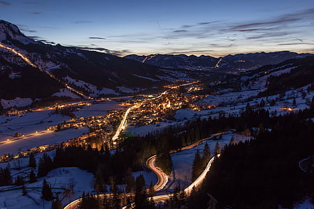 high-angle photography of road and mountain thumbnail