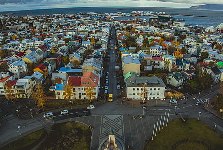 bird's-view photo of multicolored painted house thumbnail
