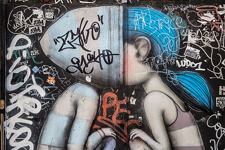 Street art captured on a wall in Paris, France. Image taken with a Canon 6D DSLR thumbnail