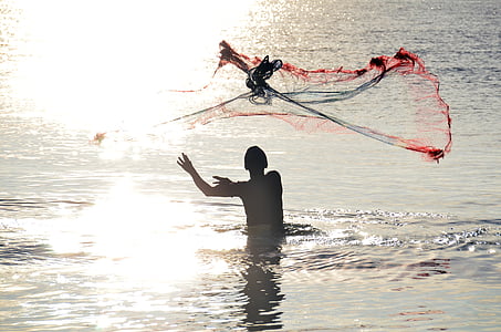 sri lanka, fischer, network, throw, fish, fishing net thumbnail